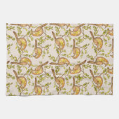 Tea Towel With Hand-Painted Birds on Branches Theedoek (Horizontaal)