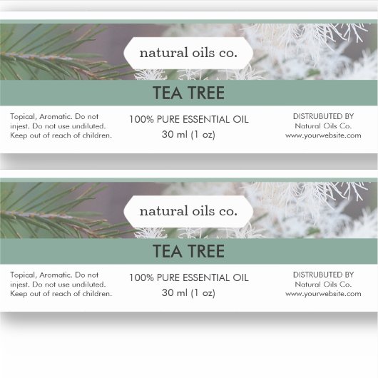Tea Tree Essential Huiles Parfum Étiquette bouteil (Devant)