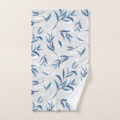 Tea Tree Feuilles Turquoise bleu et gris Serviette (Serviette à main)