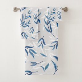 Tea Tree laat Blauwgroen blauw en grijze handdoeks Bad Handdoek