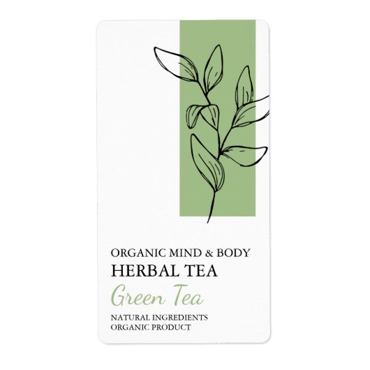 Tea vert bio Étiquette d'entreprise (Devant)
