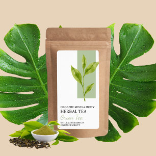 Tea vert bio Étiquette d'entreprise