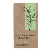 Tea vert bio Tea à base de plantes Kraft Étiquette (Devant)