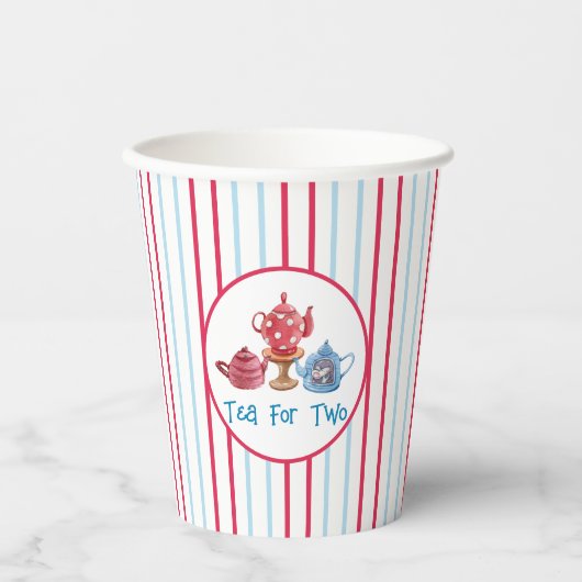 Tea voor twee theeapots 8oz-papierbekertjes papieren bekers (Voorkant)