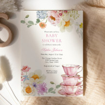 Tea Wildflower Roze Baby shower