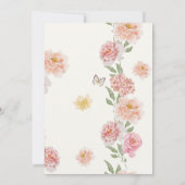 Tea Wildflower Roze Baby shower Kaart (Achterkant)