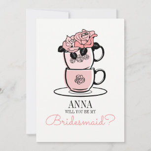 Tea zal jij mijn Bridesmaid-kaart zijn Kaart