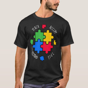 Teach Accept Love Begrip April Autism Awarenes T-shirt