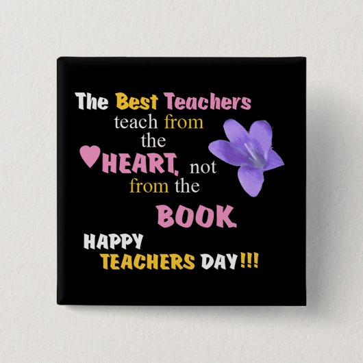 Teach from the Heart Vierkante Button 5,1 Cm (Voorkant)