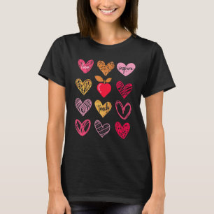 Teach Inspire Love Pencil Leopard Flower Teacher L T-shirt