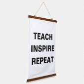 Teach Inspire Repeat Modern Design Hangend Wandkleed (Gebogen)