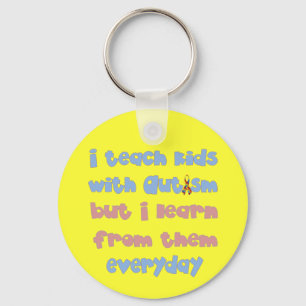 Teach Kinderen met autisme - Awareness Ribbon Sleutelhanger