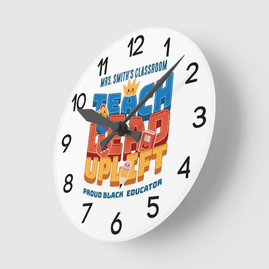 Teach. Lead. Uplift. Custom Wall Clock Ronde Klok (Hoek)
