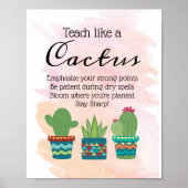 Teach like a cactus Teacher Wall Print (Voorkant)