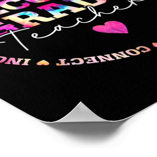 Teach Love Inspire 2nd Grade Teacher Tie Dye Back Poster (Hoek)