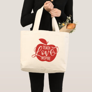 Teach Love Inspire Grote Tote Bag