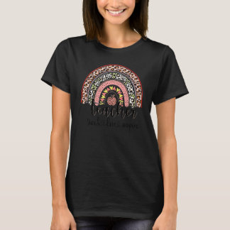 Teach Love Inspire Leopard Rainbow Teacher Terug n T-shirt