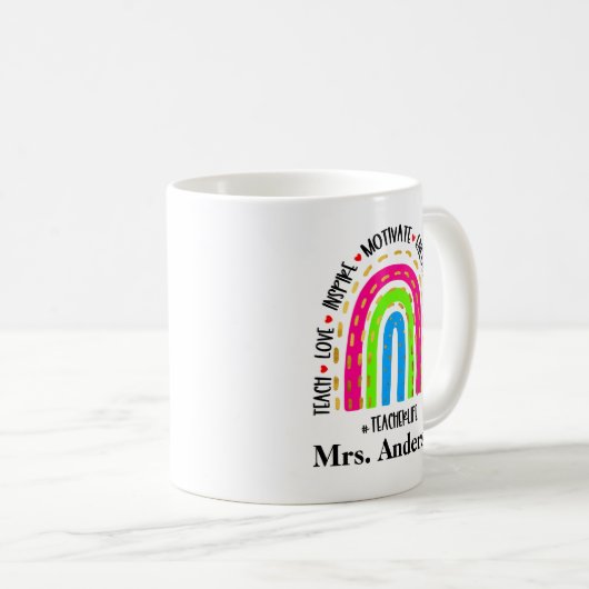 Teach Love Inspire Motivate Coffee Mok (Voorkant rechts)
