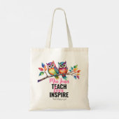 Teach love inspire owl bedankt om me te helpen gro tote bag (Achterkant)