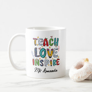 Teach Love Inspire Personalized Teacher Gift Koffiemok