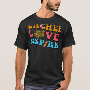Teach Love Inspire Rainbow Leopard cut-back to Sch T-shirt