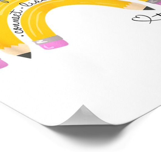 Teach Love Inspire Rainbow Pencil Teacher Ck To Sc Poster (Hoek)