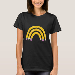 Teach Love Inspire Rainbow Pencil Teacher Terug na T-shirt