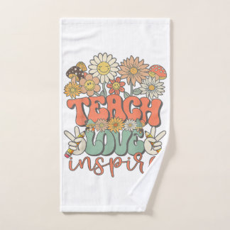 teach love inspire retro back to school handdoek
