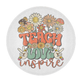 teach love inspire retro back to school snijplank