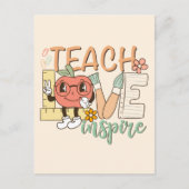 Teach Love Inspire – Schattigee schoolbenodigdhede Briefkaart (Voorkant)