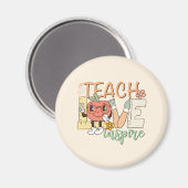 Teach Love Inspire – Schattigee schoolbenodigdhede Magneet (Voorkant / Achterkant)