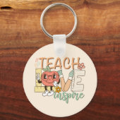 Teach Love Inspire – Schattigee schoolbenodigdhede Sleutelhanger (Voorkant)