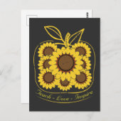 Teach Love Inspire Sunflower School Briefkaart (Voorkant / Achterkant)