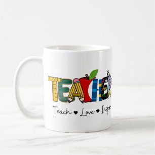 Teach Love Inspire Teachers Day cadeau Koffiemok