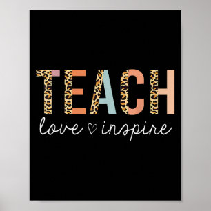 Teach Love Insre Leopard Terug naar school Schatti Poster