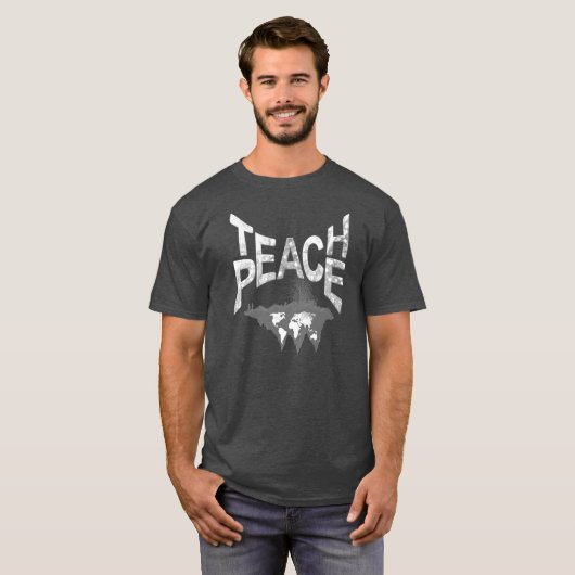 Teach peace at All Times design T-shirt (Voorkant volledig)