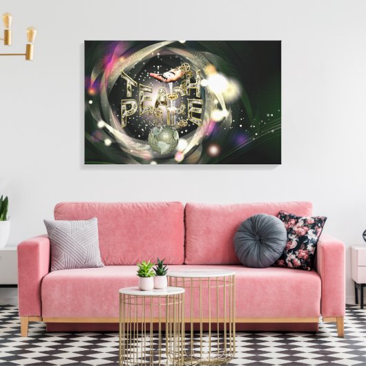Teach-peace-beweging Canvas Afdruk (Insitu (Woonkamer))