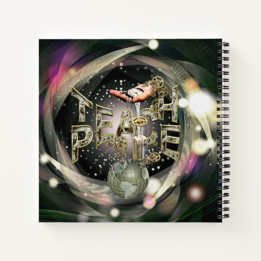 Teach-peace-beweging Notitieboek (Achterkant)