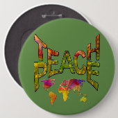 Teach-peace-beweging Ronde Button 6,0 Cm (Voorkant /achterkant)