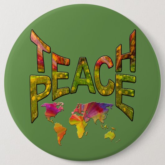 Teach-peace-beweging Ronde Button 6,0 Cm (Voorkant)
