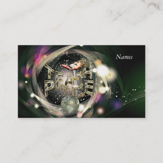 Teach-peace-beweging Visitekaartje (Voorkant)