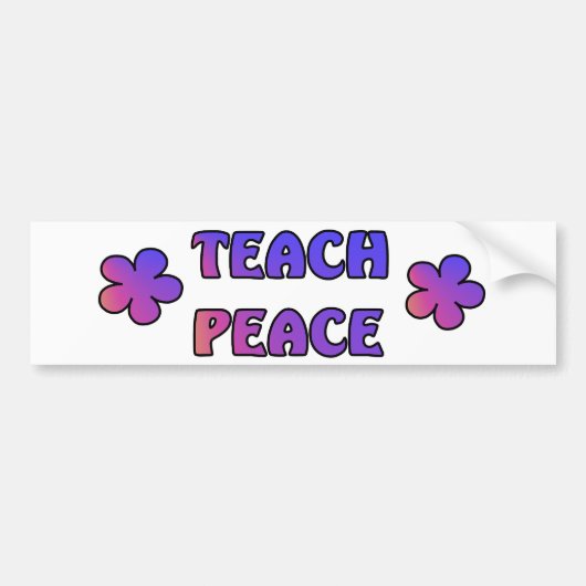 Teach Peace Bumpersticker (Voorkant)