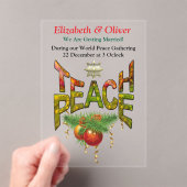 Teach Peace Christmas Gathering Acryl Uitnodigingen (Insitu (Draagbaar))