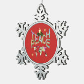 Teach-Peace-decor Tin Sneeuwvlok Ornament (Rechts)