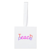 Teach Peace Heart Thunder_Cove Kubus Ornament (Voorkant)