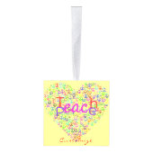 Teach Peace Heart Thunder_Cove Kubus Ornament (Rechts)