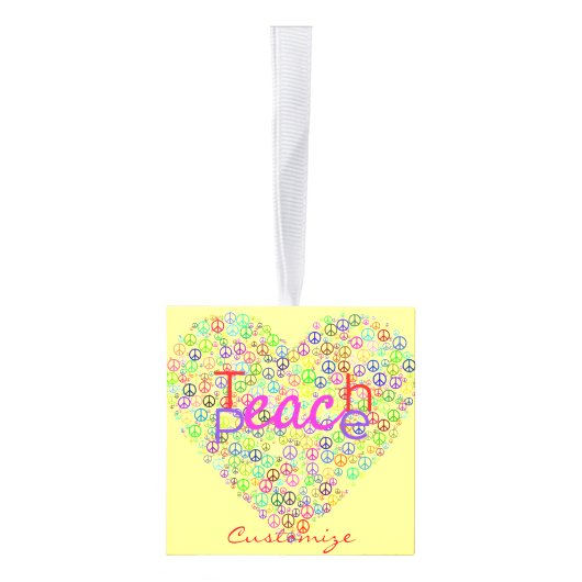 Teach Peace Heart Thunder_Cove Kubus Ornament (Rechts)