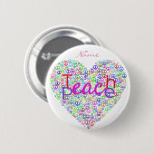 Teach Peace Heart Thunder_Cove Ronde Button 5,7 Cm (Voorkant /achterkant)