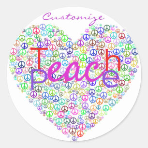Teach Peace Heart Thunder_Cove Ronde Sticker
