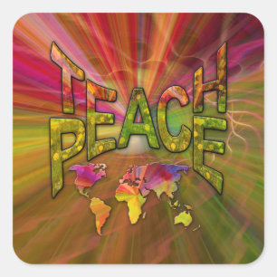 Teach Peace Vierkante Sticker